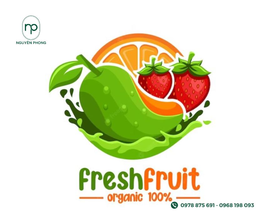 Mẫu logo trái cây sạch